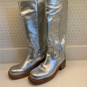 Frye Campus 14L Silver Boots size 6.5